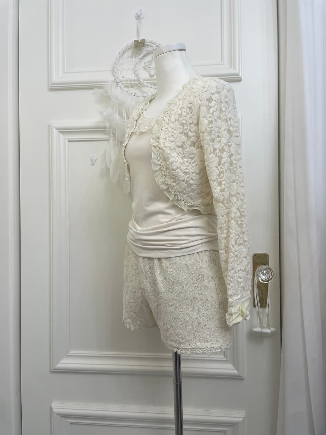 AXES FEMME ivory lace ruffle bolero card 상품이미지2