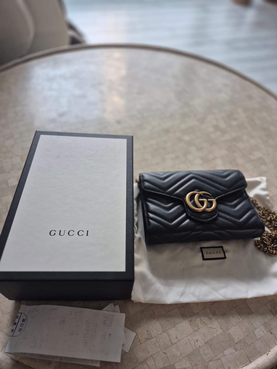 구찌 마몽 마틀라세 쉐브론 레더 미니 체인백 상품이미지1