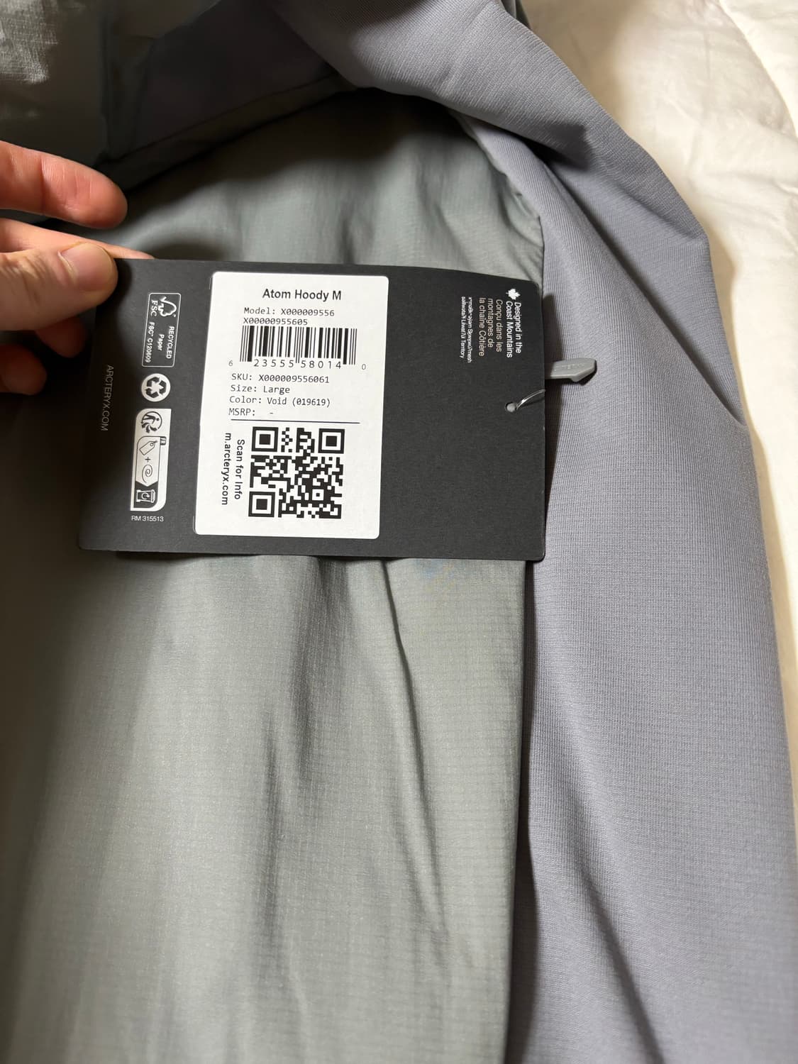 L 아크테릭스 아톰 후디 보이드 상품이미지2