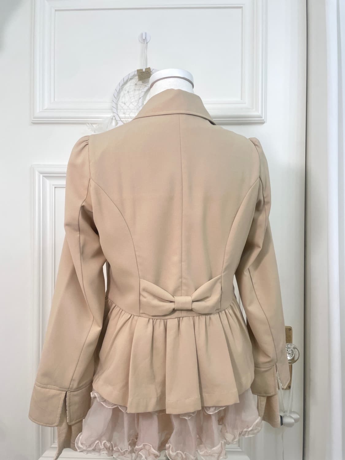 beige bow point summer jacket(size-M) 상품이미지4