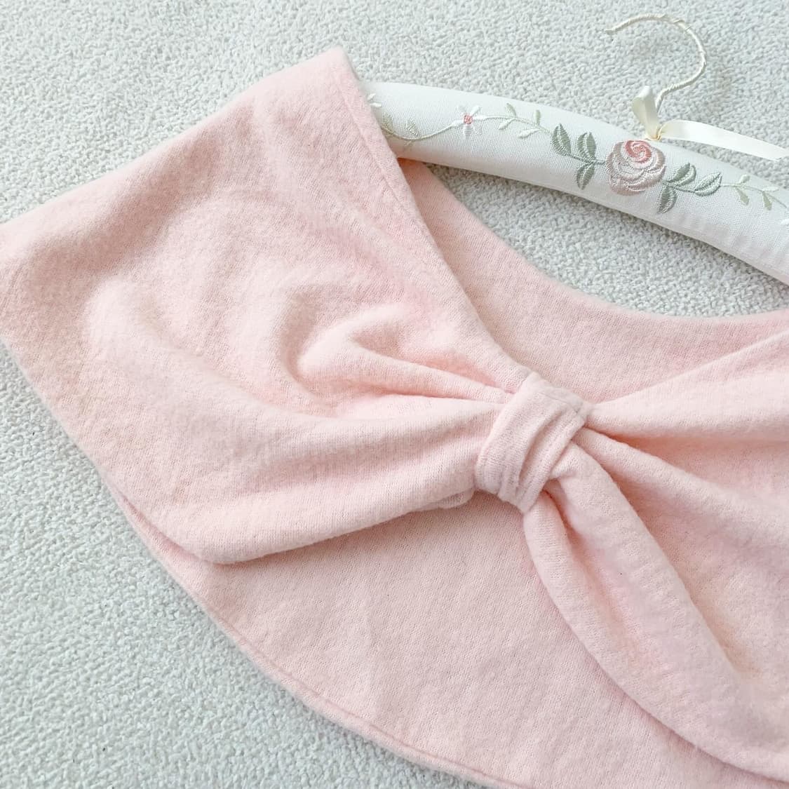 연핑크 보들 리본 볼레로 상품이미지1