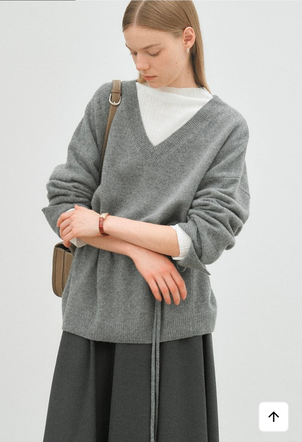 유매르 릴 메리노 브이 니트 그레이 새상품 상품이미지7