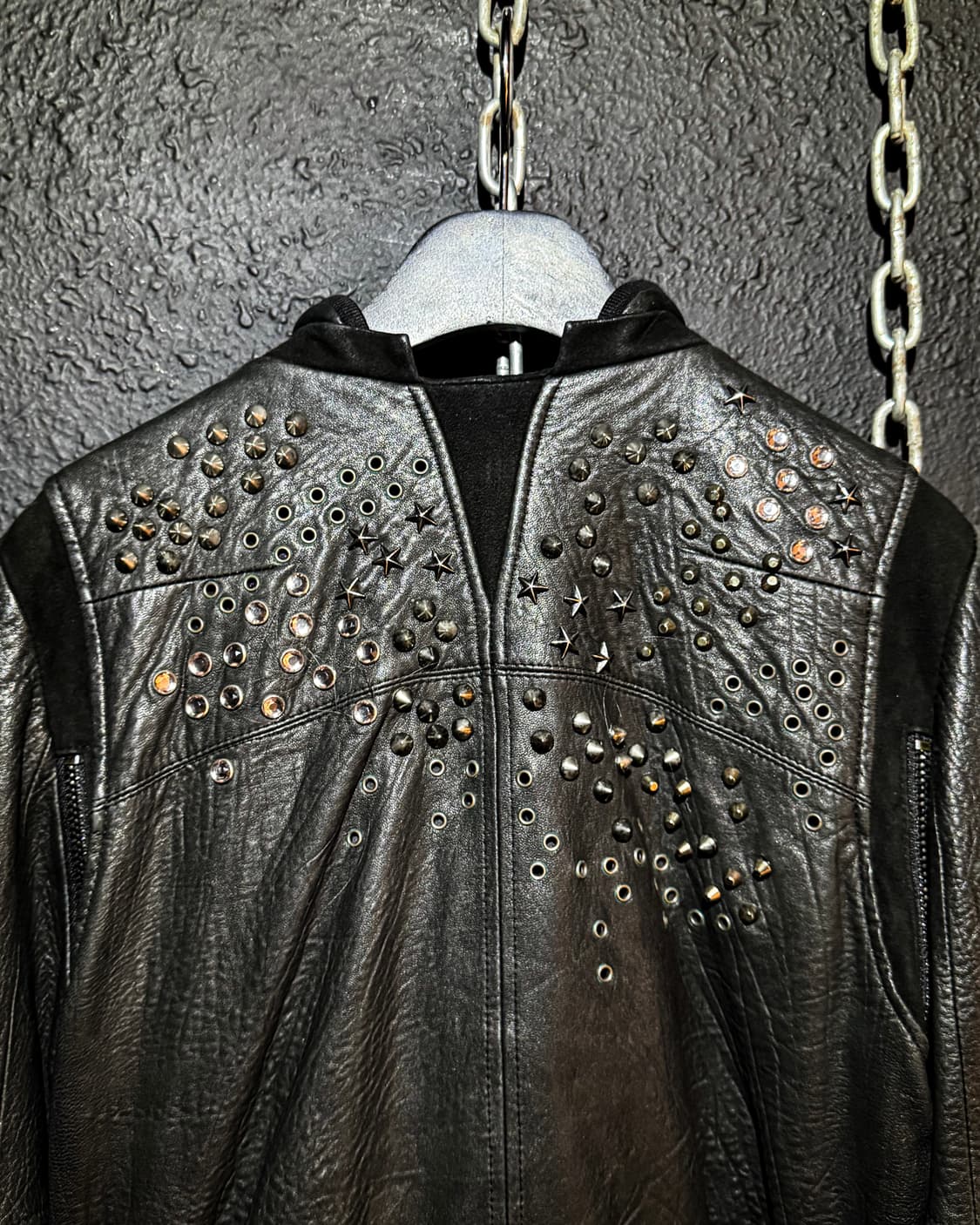 Black Studded Leather Bomber 상품이미지8