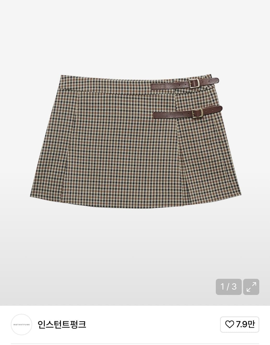 인스턴트펑크 체크 랩 미니스커트 M사이즈 상품이미지1