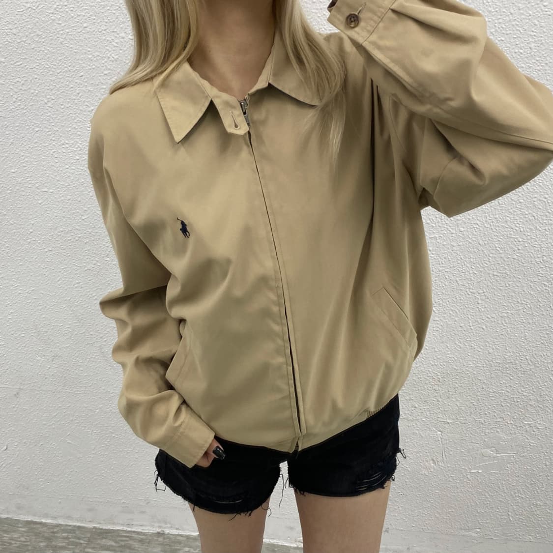 폴로 랄프로렌 네이비포니 베이지 블루종 자켓 S 상품이미지1