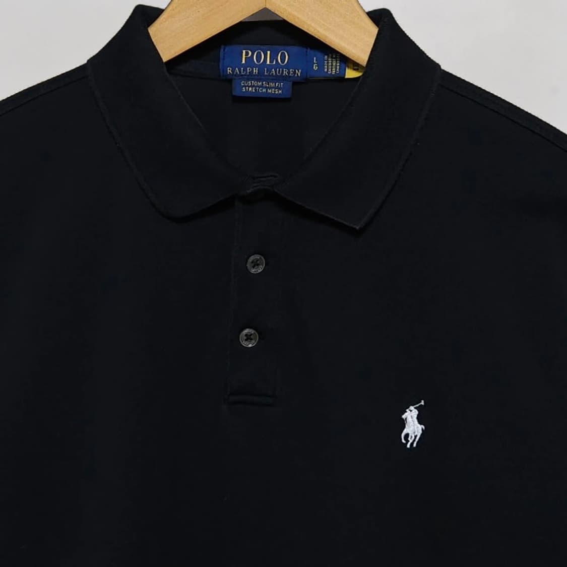 105 POLO 폴로 랄프로렌 반팔 카라티 커스텀슬림핏 블랙 상품이미지3