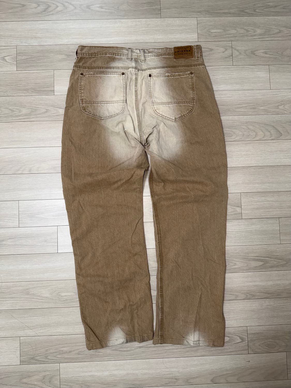 베이지 워싱 배기팬츠 상품이미지2