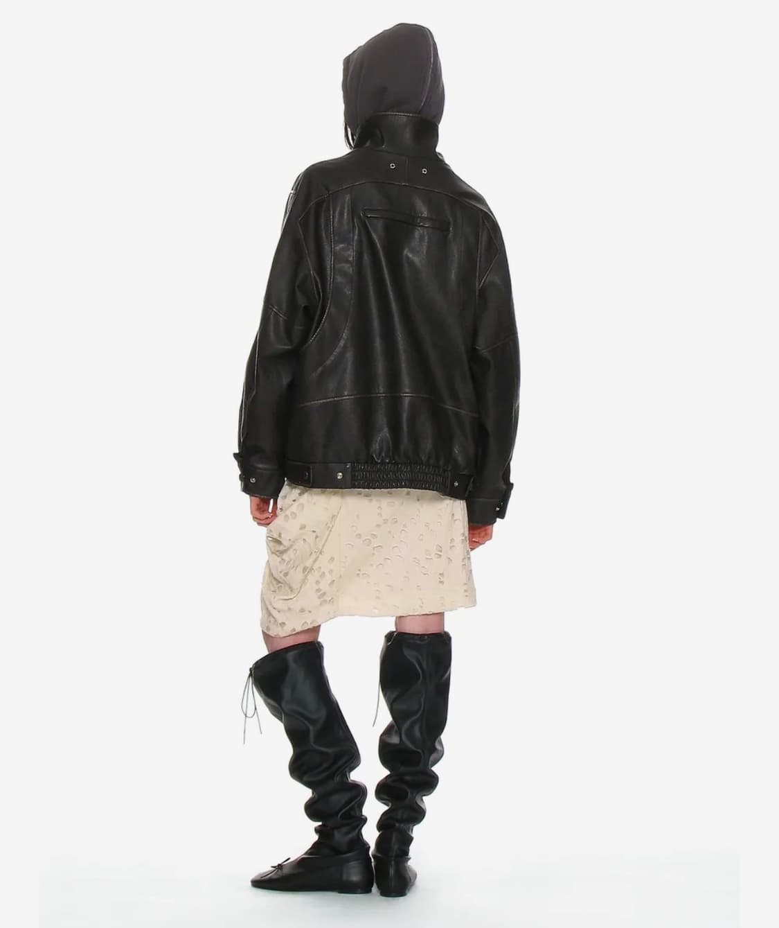 파르티멘토 우먼 빈티지 봄버 자켓 _ 다크브라운 상품이미지4