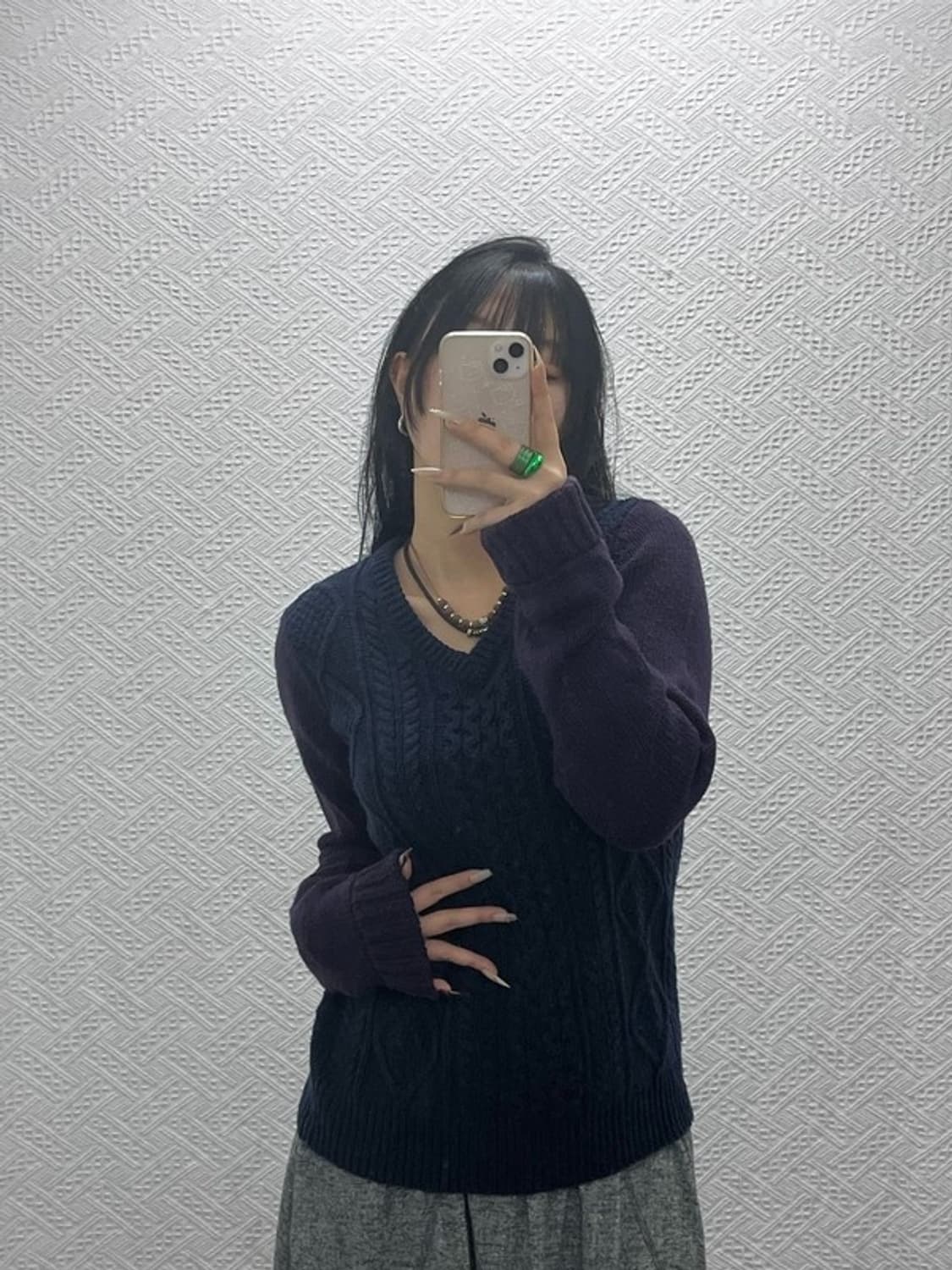 유니클로X JW앤더슨 모던캐주얼 울혼방 꽈배기 니트 L C08371 상품이미지2