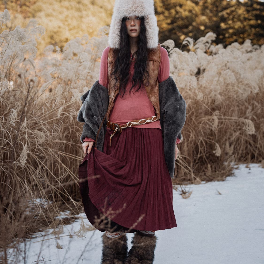 브레이드 초원 레더 벨트 상품이미지6