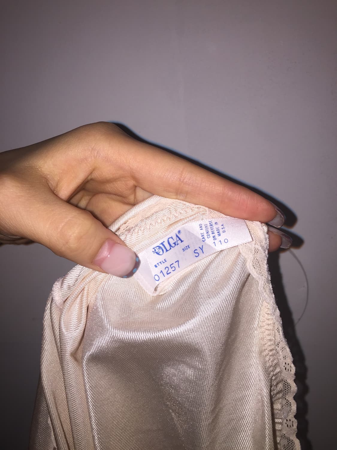 USA Vintage 갸루 란제리 새틴 레이스 슬립 맥시스커트 상품이미지4