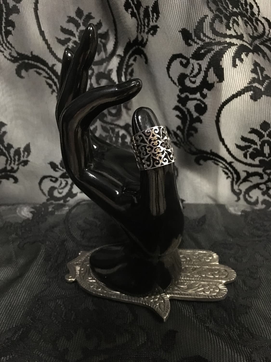 Vintage 핀터레스트 오리엔탈 볼드 실버 오픈링 반지 상품이미지4