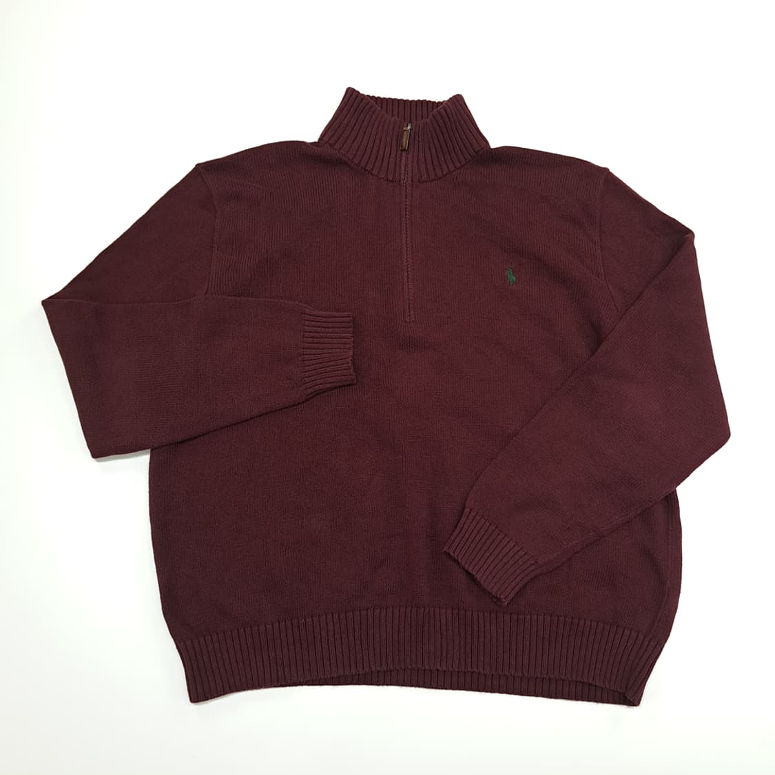 CN839 2XL 폴로 랄프로렌 버건디와인 하프집업 긴팔 니트 스웨터 상품이미지2