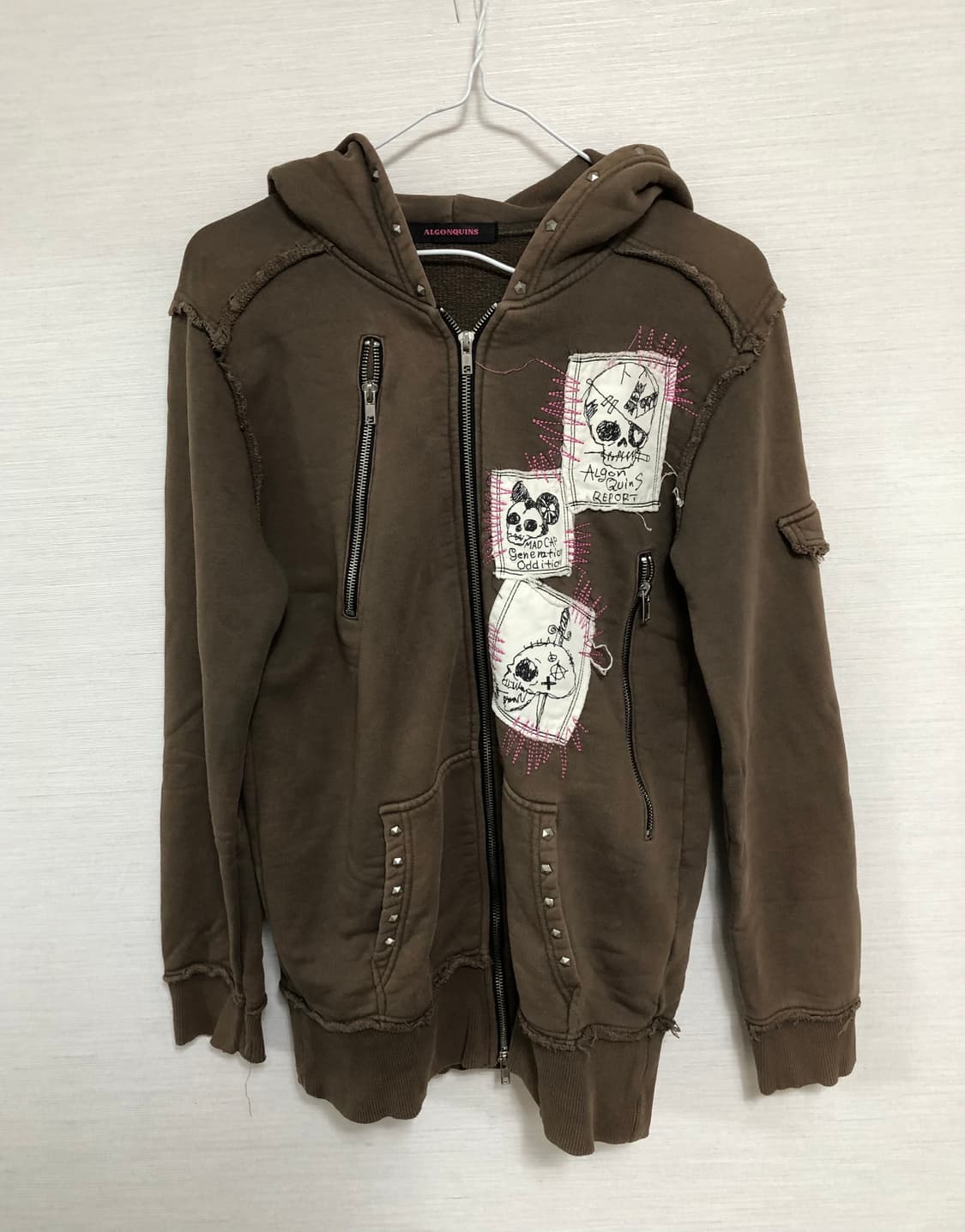 algonquins 알곤퀸즈 리벳 징 투웨이 후드집업 상품이미지1