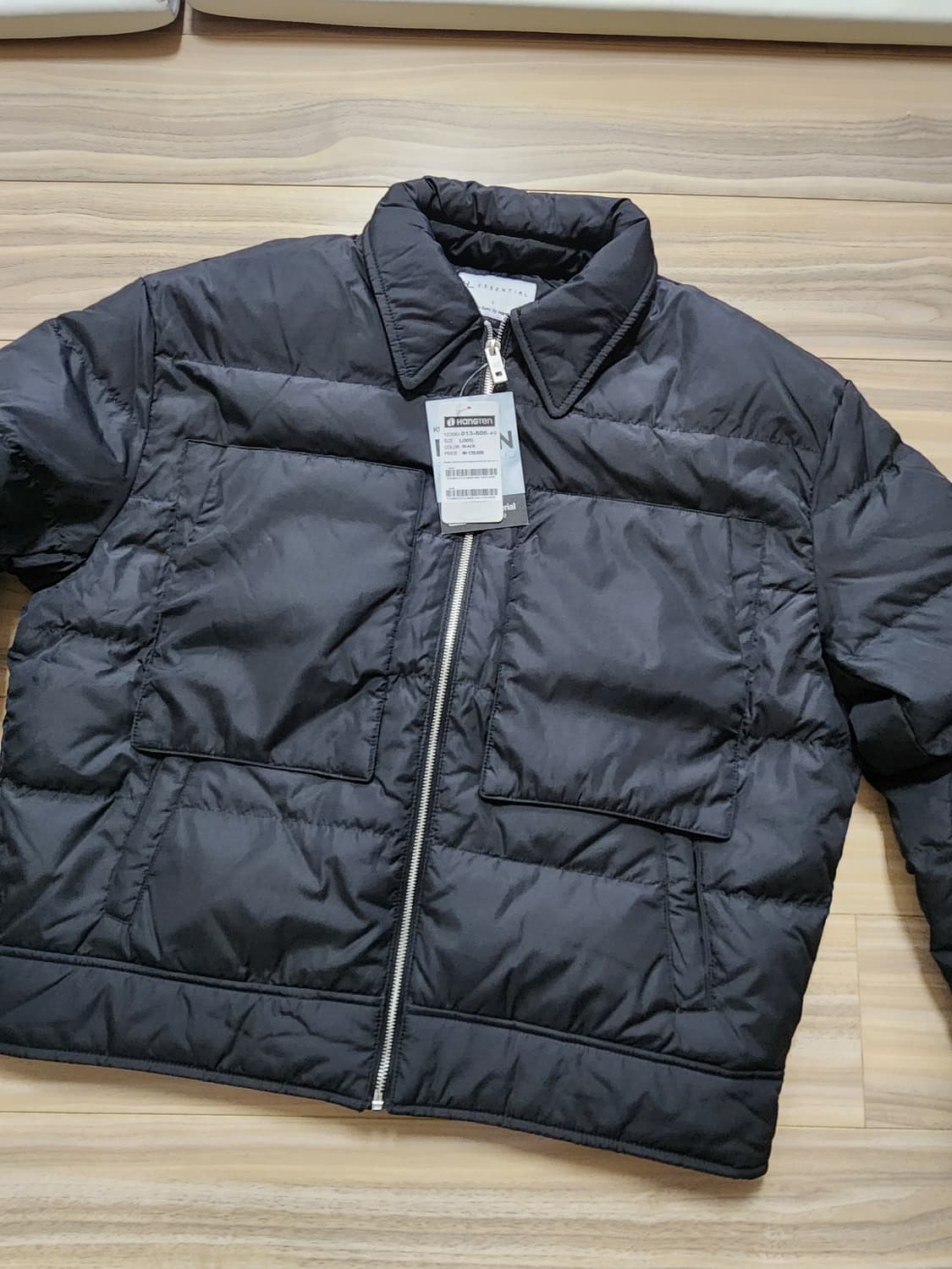 행텐다운점퍼자켓오리털경량패딩L블랙 상품이미지1