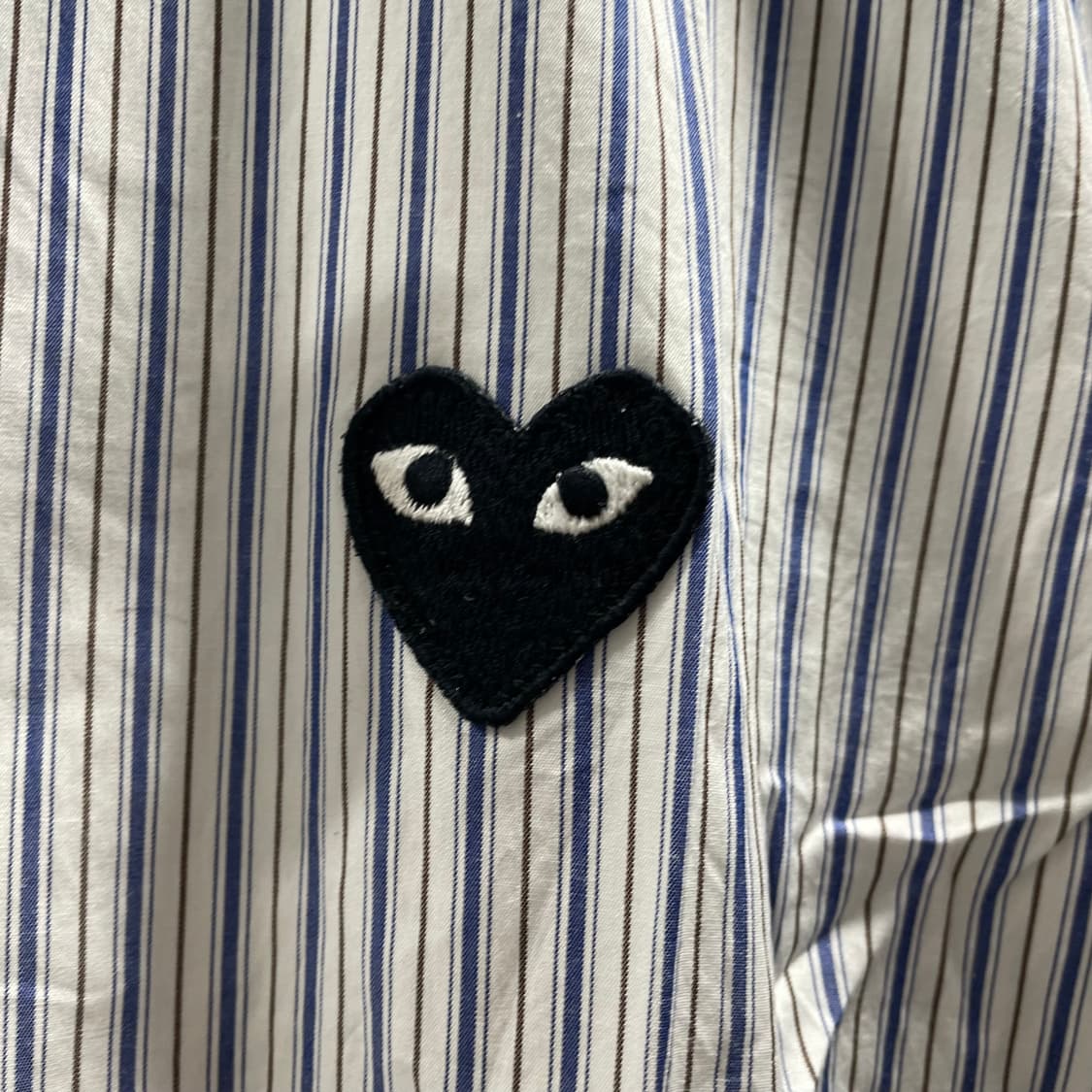 꼼데가르송/ 블랙하트 스트라이프 셔츠/ XL 상품이미지4