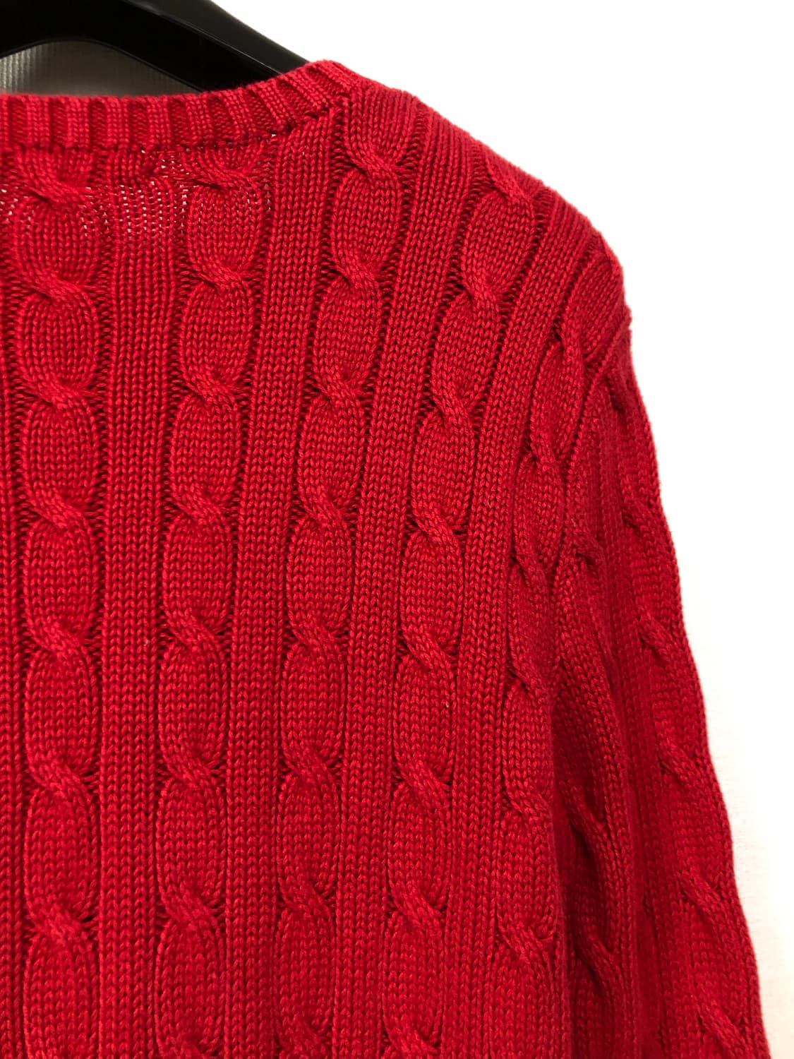 랄프로렌 폴로 여성 슬림핏 딱붙핏 꽈배기 케이블 라운드넥 니트 M _ 레 상품이미지7