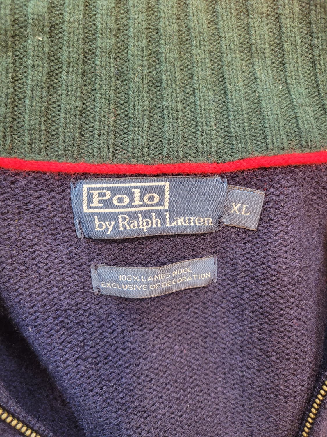 폴로 랄프로렌 빅포니 네이비 울 집업 가디건 XL 상품이미지3