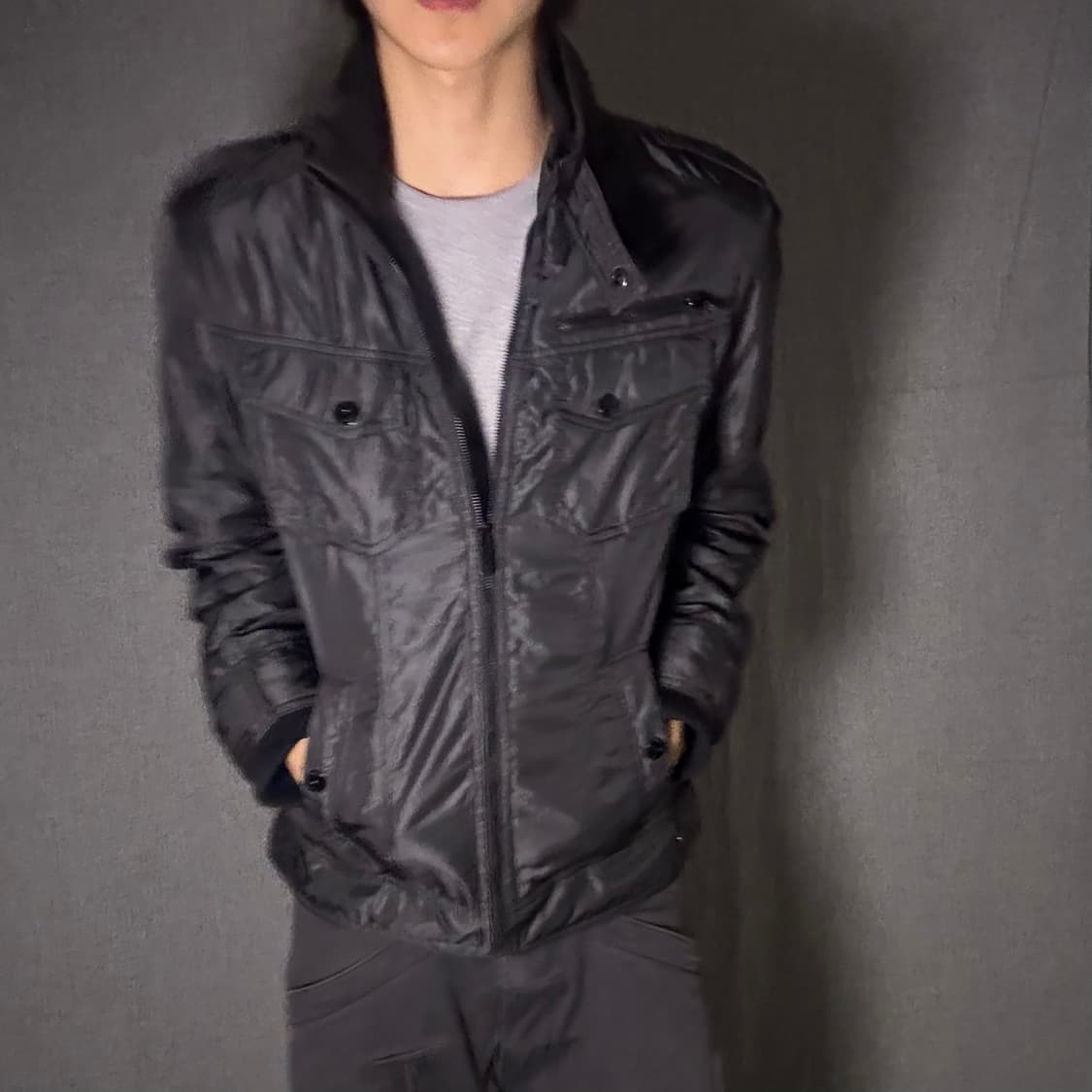 y2k 나일론 라이더 자켓 상품이미지2