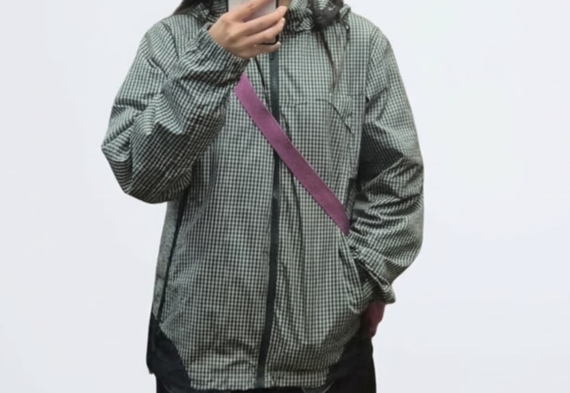 대대장급💚디스커버리 체크 후드 바람막이 그린/윈드브레이커/모리걸 상품이미지1