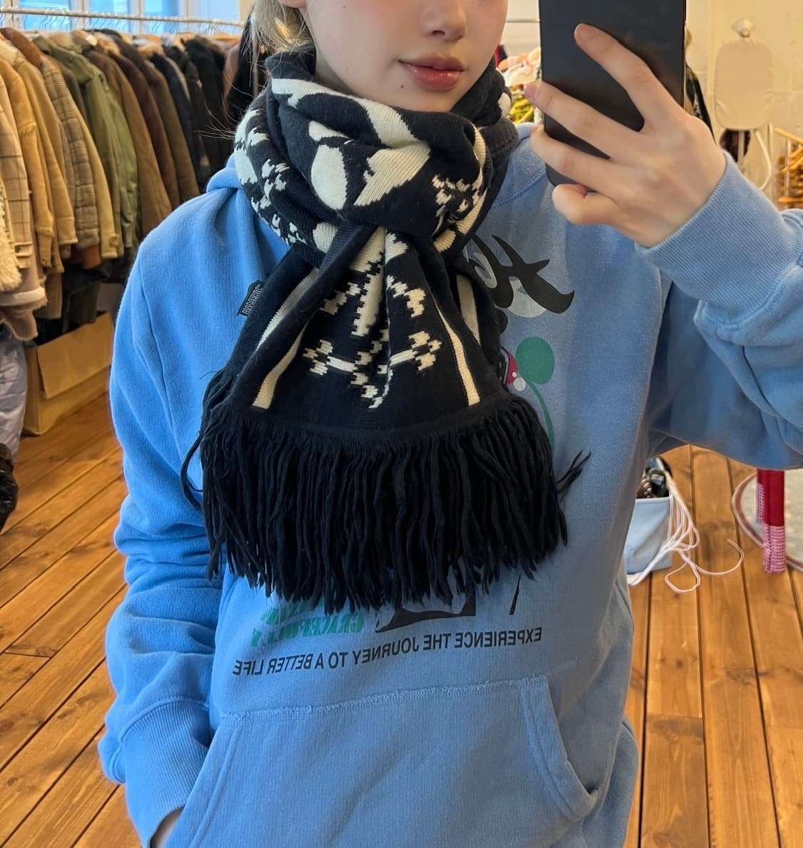 히스테릭글래머 히스걸 블랙 머플러 상품이미지1