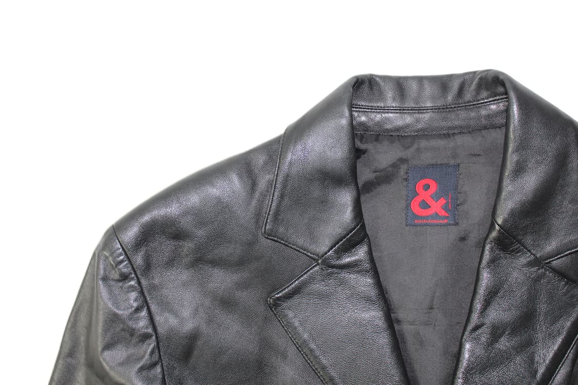 2000s Dolce & Gabbana 돌체앤가바나 램스킨 레더 블레이저 상품이미지2