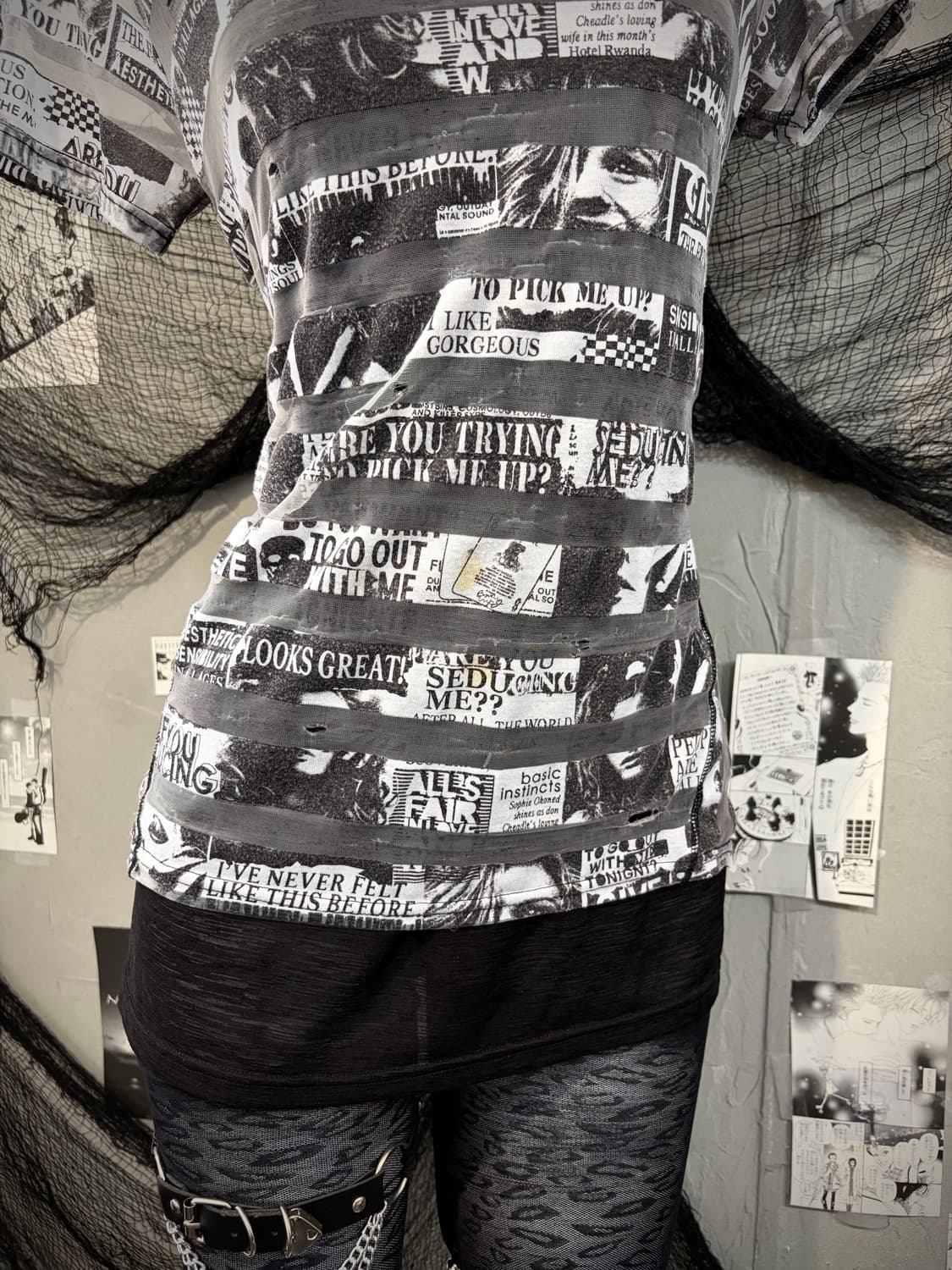 00's graphics Layered See-through sleeve 상품이미지5