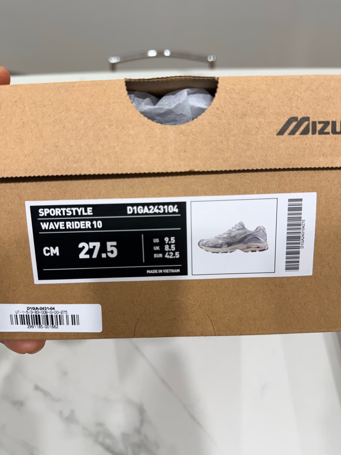 미즈노 웨이브 라이더10 실버 275size 새상품 처분합니다. 상품이미지4