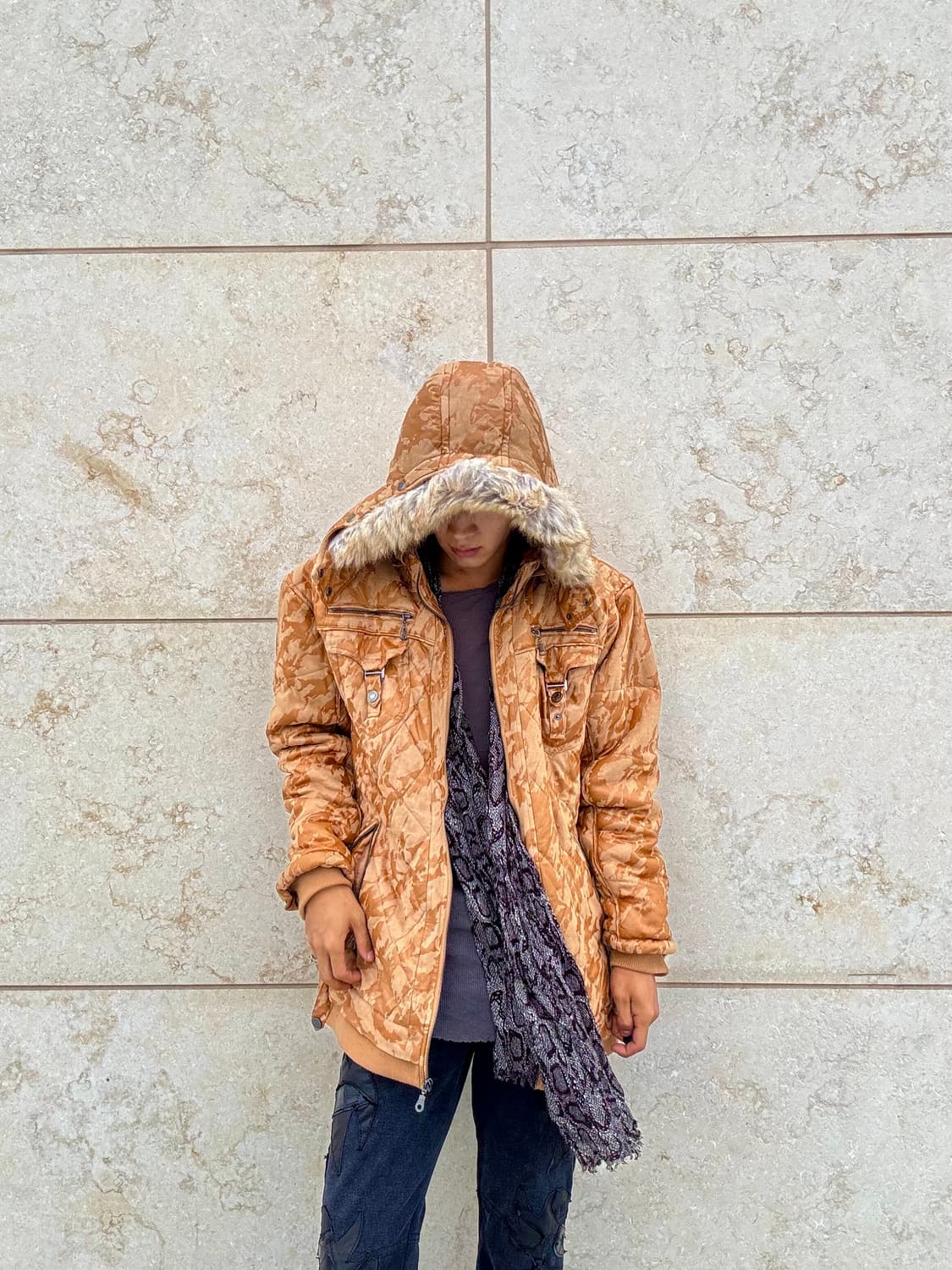 00’s Camo Pattern Over-Fit Fur Hoodie Ja 상품이미지10