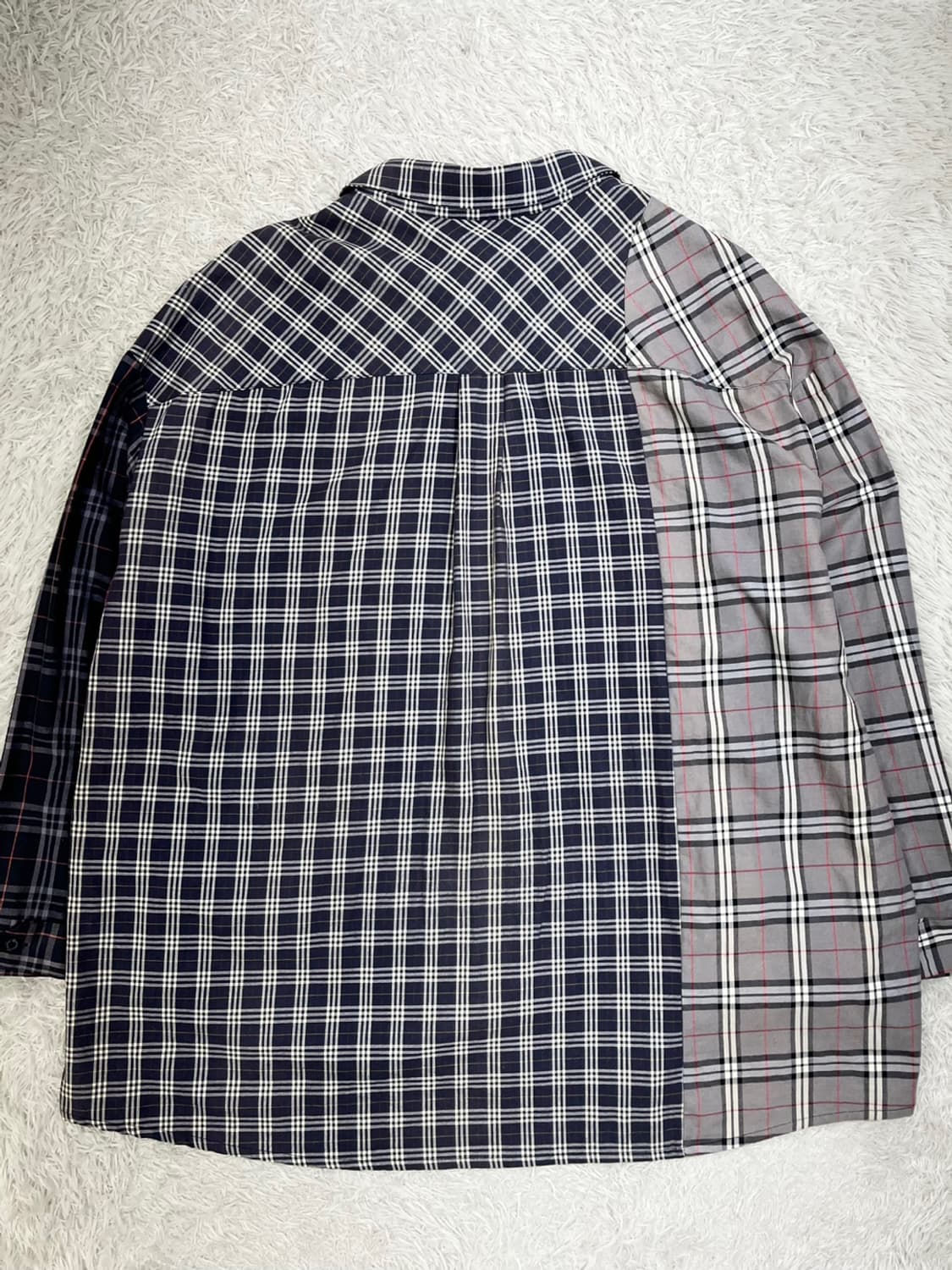 아조바이아조 오버핏 체크믹스 셔츠/#2642 상품이미지3