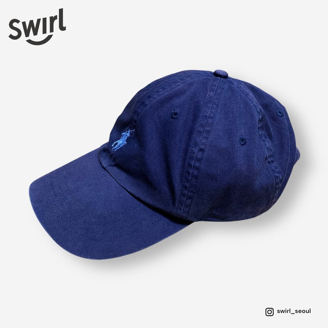 🌊Polo pony logo Navy ball cap 상품이미지2