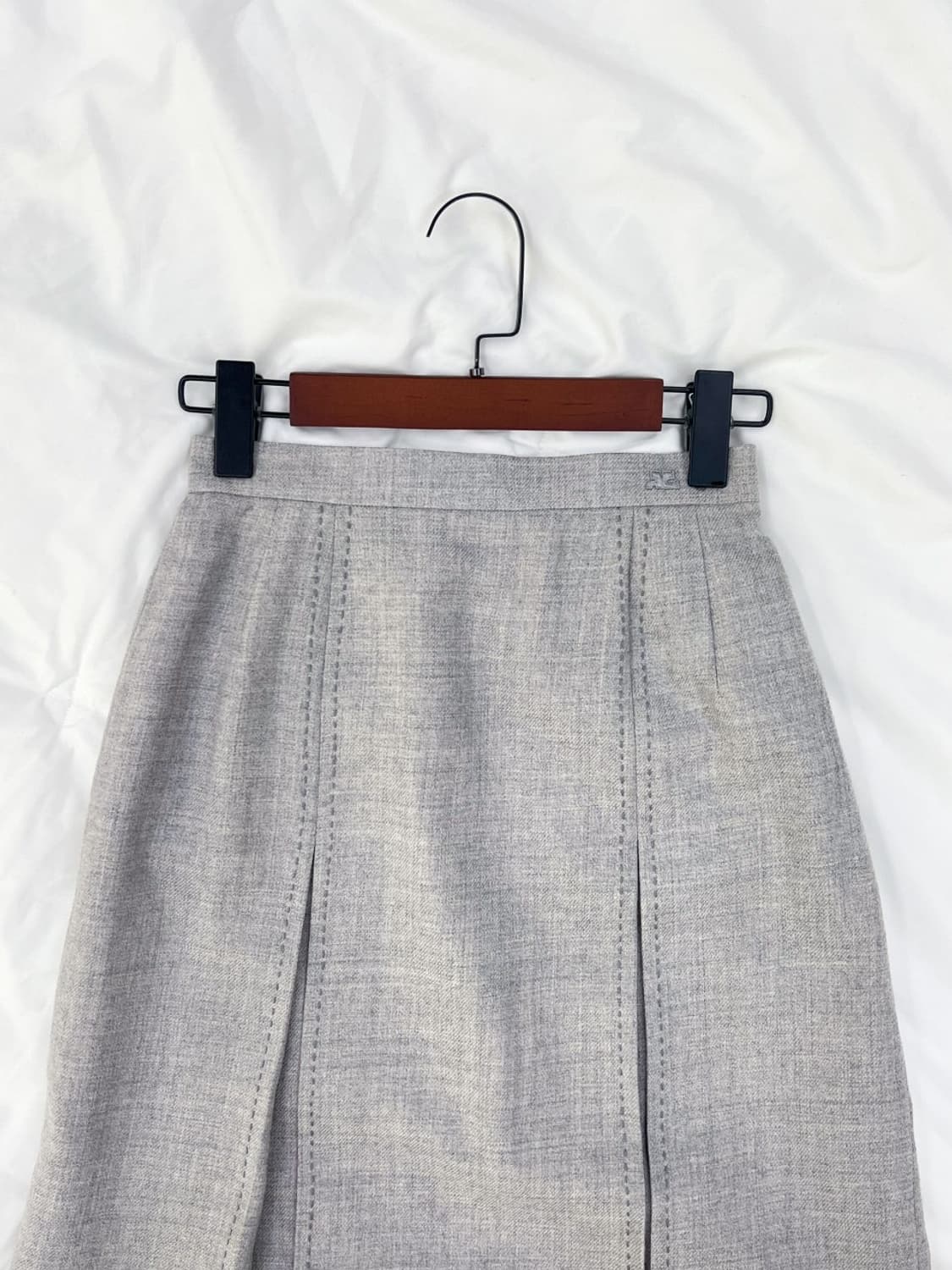 courreges / 꾸레쥬 그레이 스티치 울 롱 스커트 상품이미지2