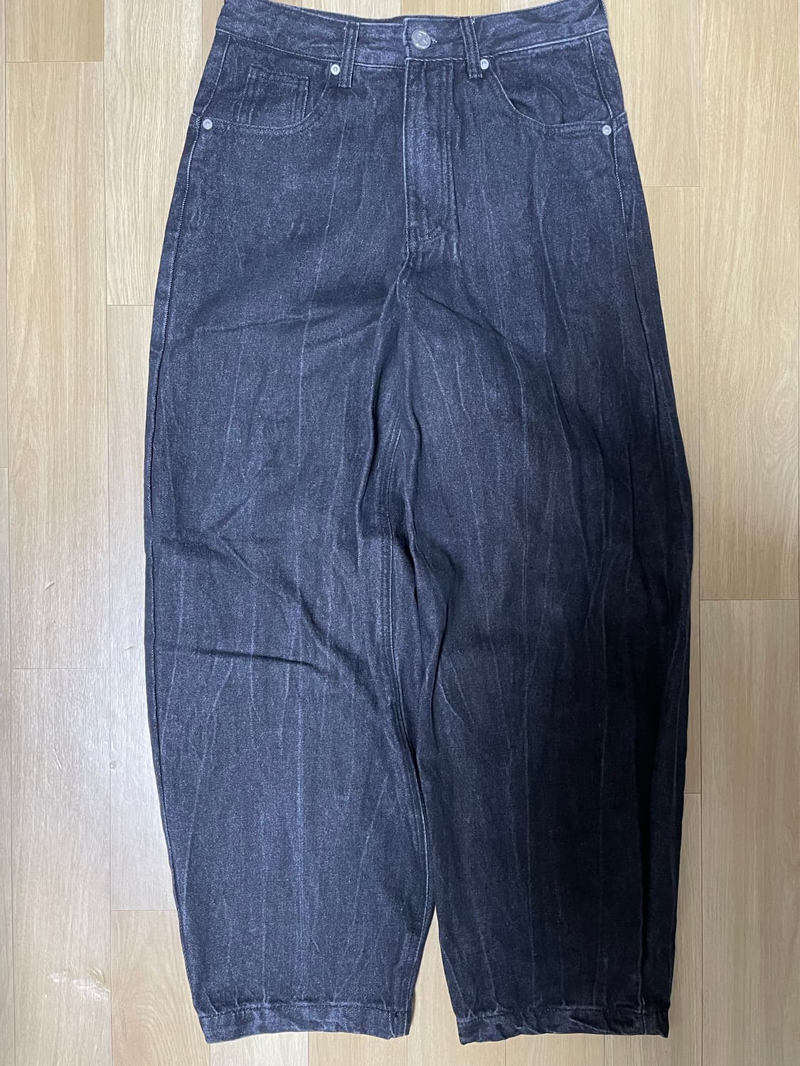 노매뉴얼 C.W WIDE DENIM PANTS - BLACK(XS) 상품이미지6