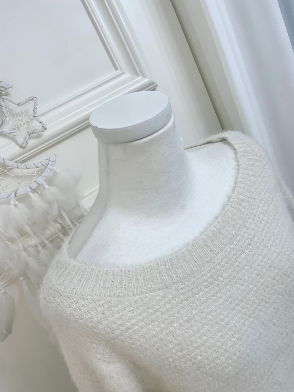 pure white one-shoulder basic glitter sw 상품이미지8