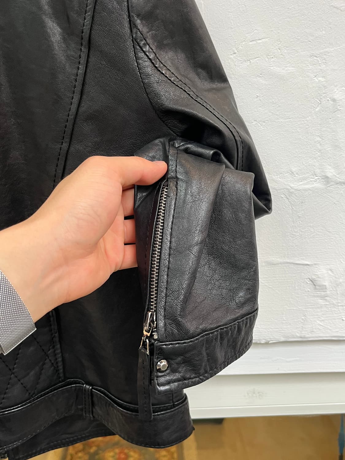 Maje 마쥬 블랙 램스킨 가죽 자켓 36 상품이미지8