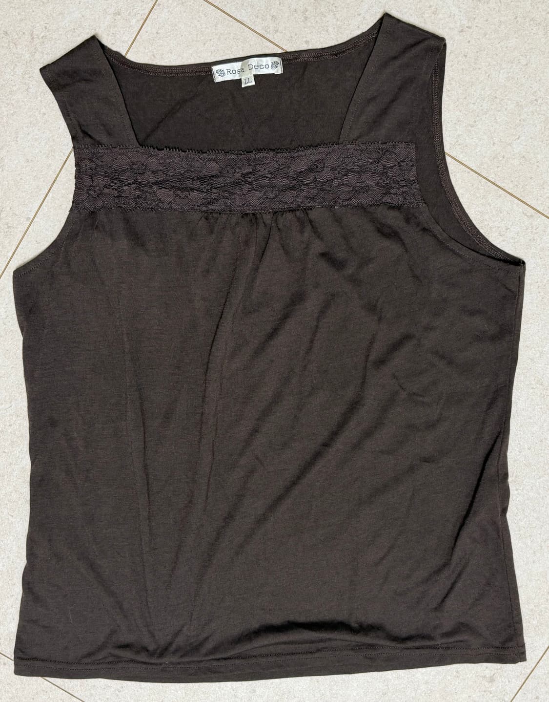 모리걸 브라운 크로쉐 나시 레이어드 슬리브리스 상품이미지1