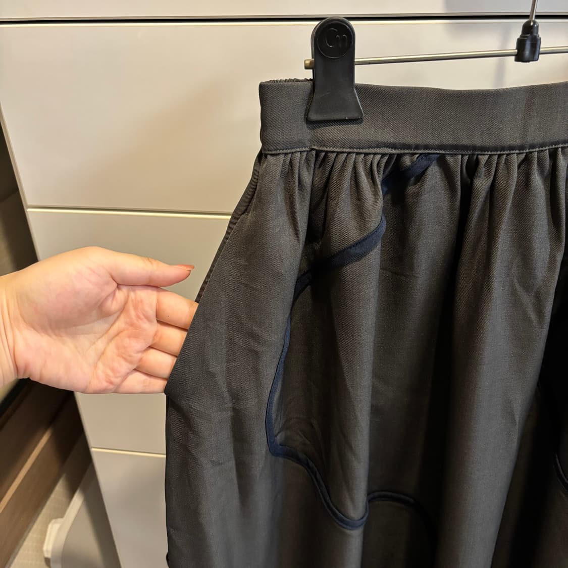 일본구매 그레이 유니크 벌룬 롱 스커트 상품이미지3