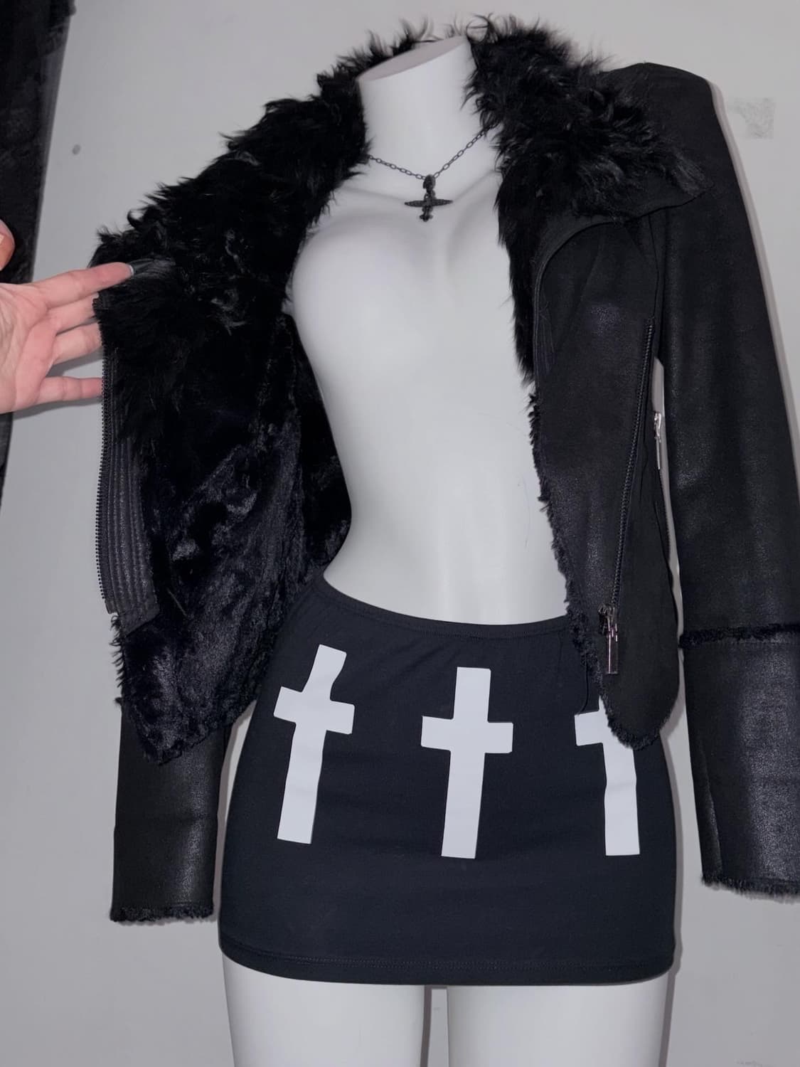 00s Dark archive item 양가죽 퍼 무스탕 패딩대용 상품이미지8