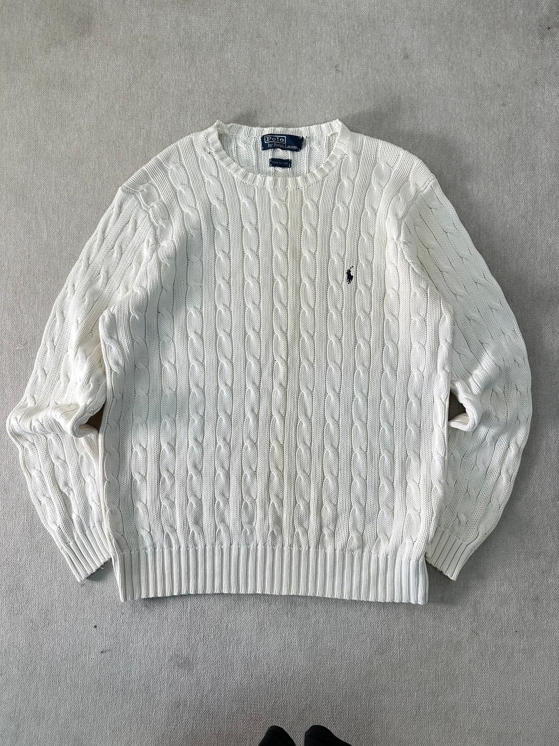 100 폴로랄프로렌 꽈배기 화이트 니트 상품이미지1