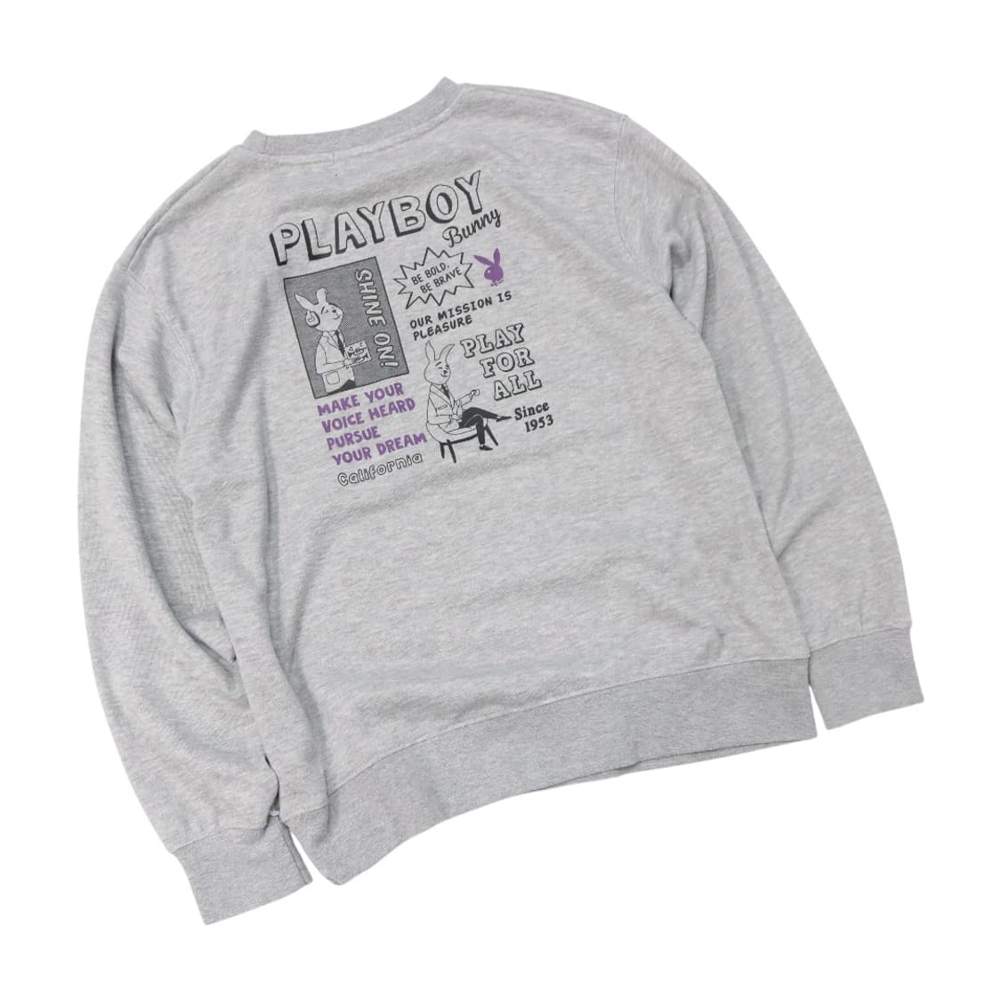 플레이보이 빈티지 그래픽 백프린팅 멜란지 맨투맨 상품이미지1