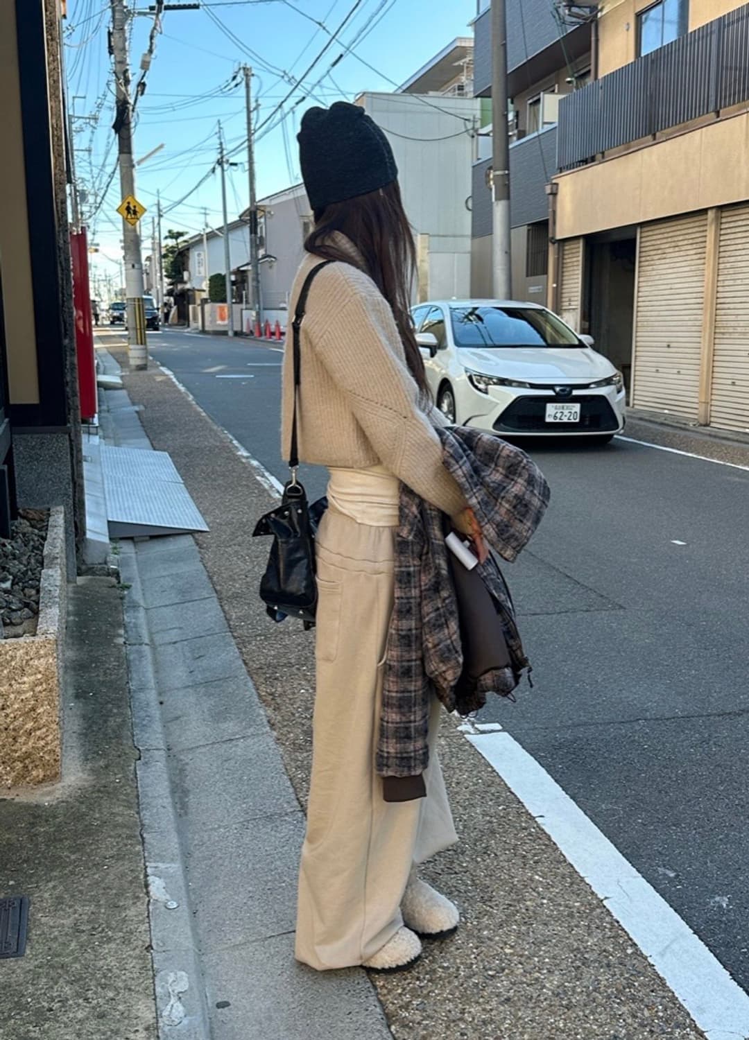 다이닛 백 로고 스웻 팬츠 베이지 (택달린 제품) 상품이미지3