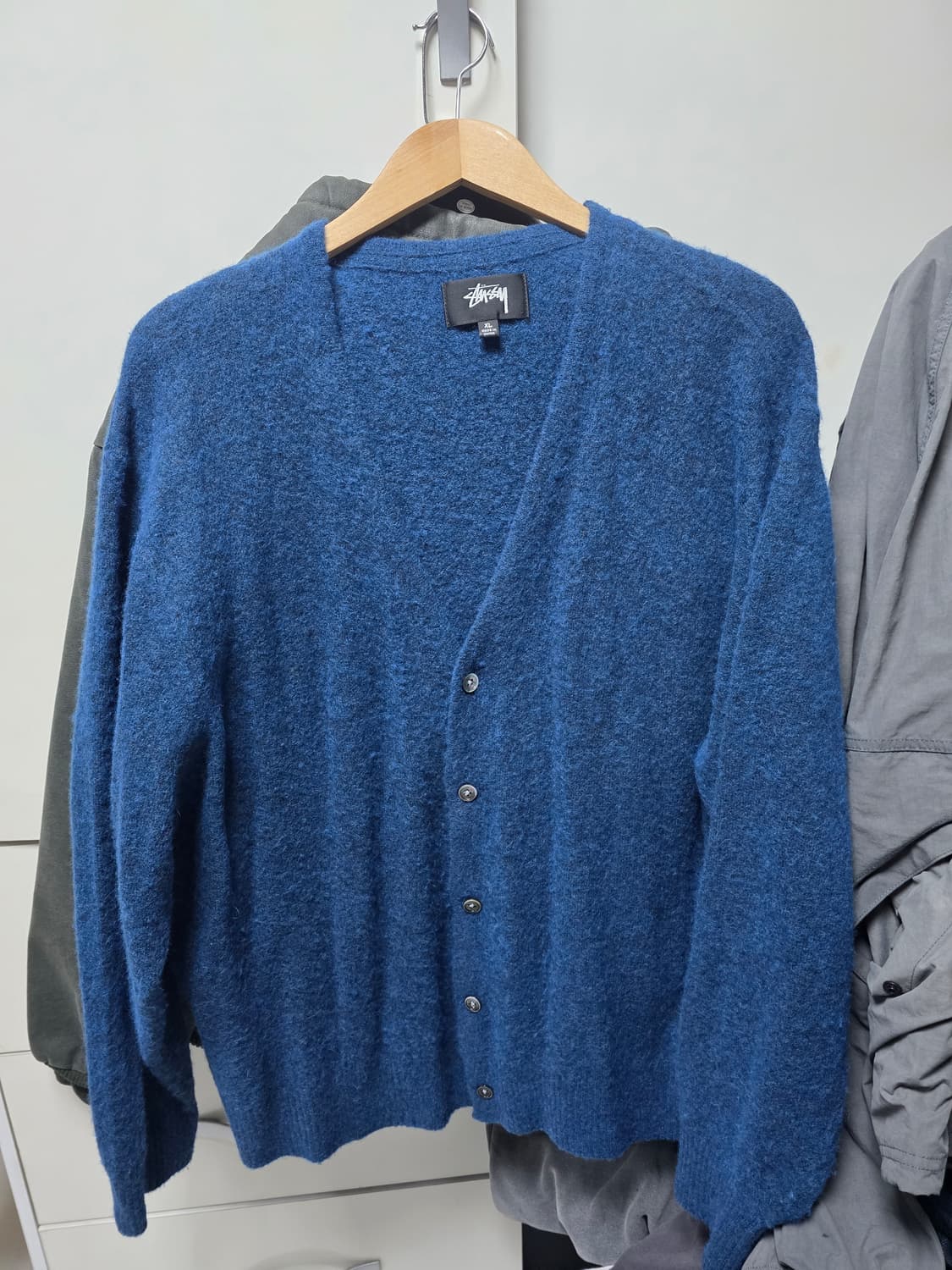 스투시 모헤어 가디건 블루 XL 상품이미지1