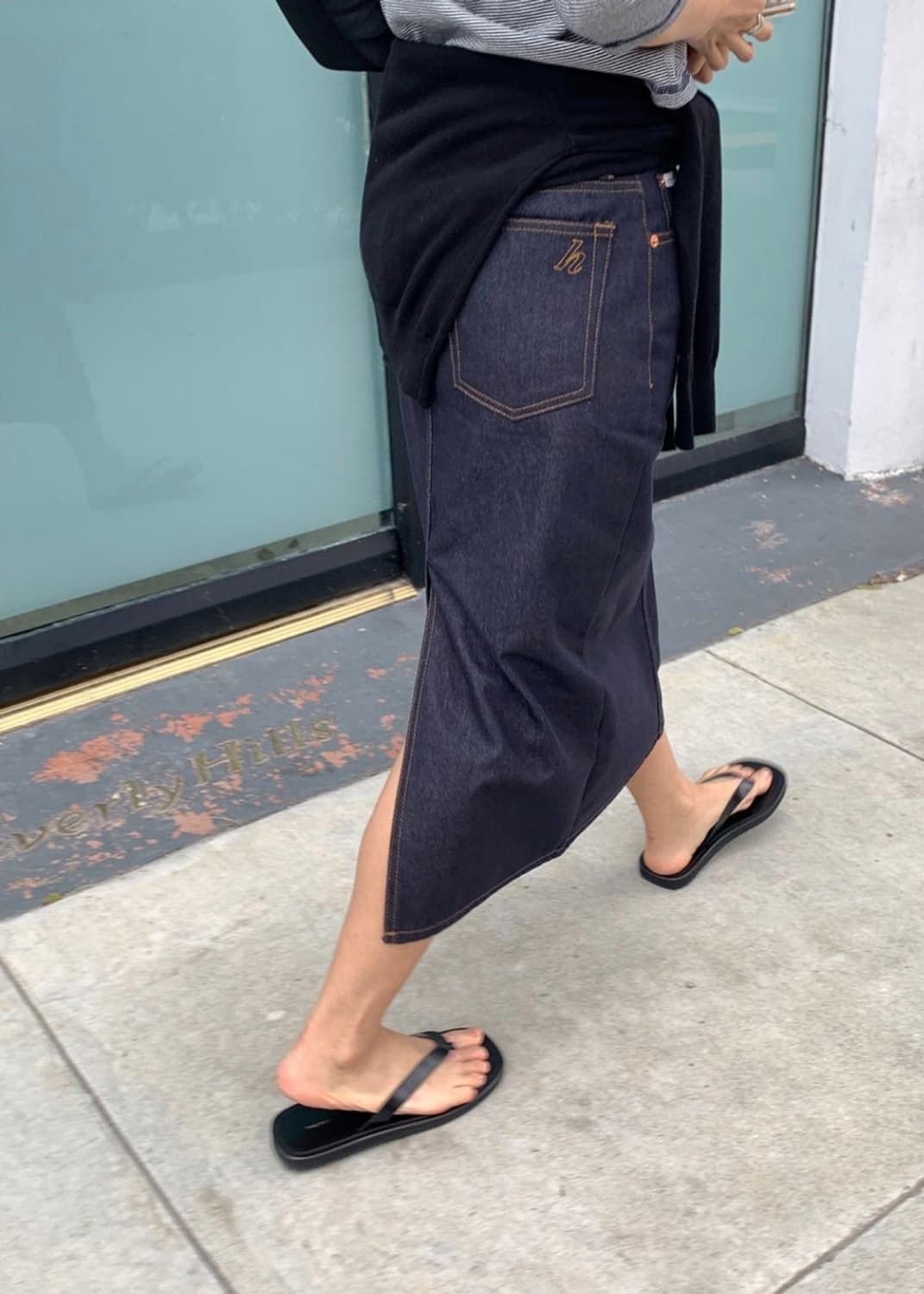 헤이그 논페이드 데님 스커트 a non-fade skirt(indigo) 상품이미지3
