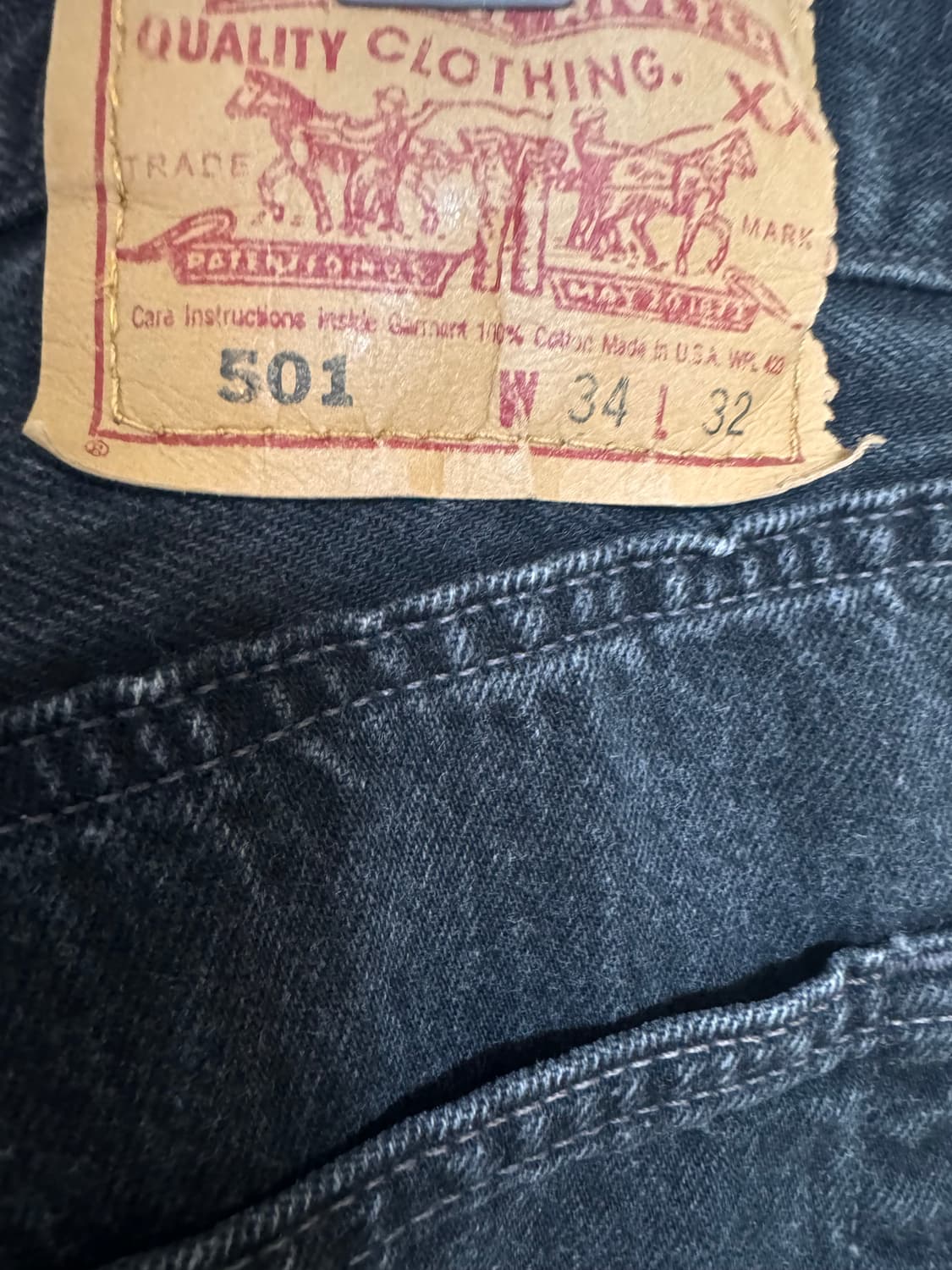 90s 🇺🇸리바이스 501 made usa 흑청 상품이미지3