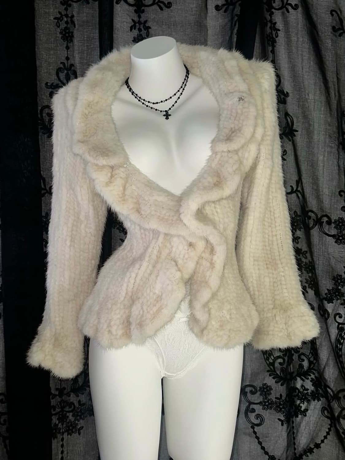 크림 밍크 퍼 빈티지 상품이미지1