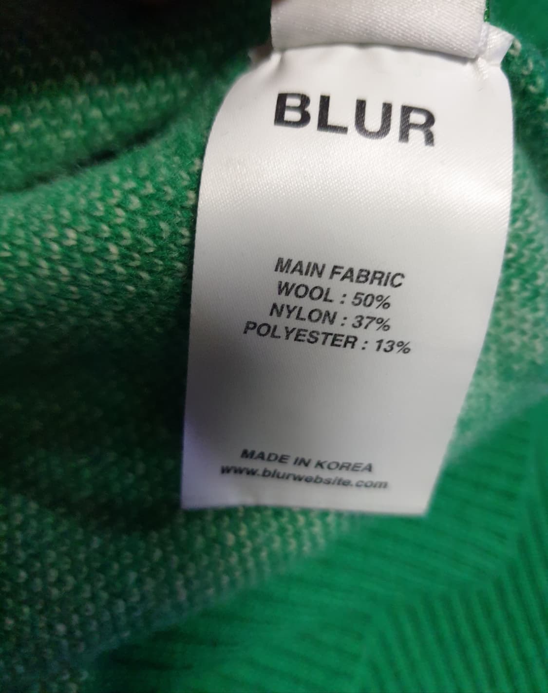 BLUR 1.0 BLESS YOU 라운드넥 니트 그린 (2사이즈) 상품이미지5