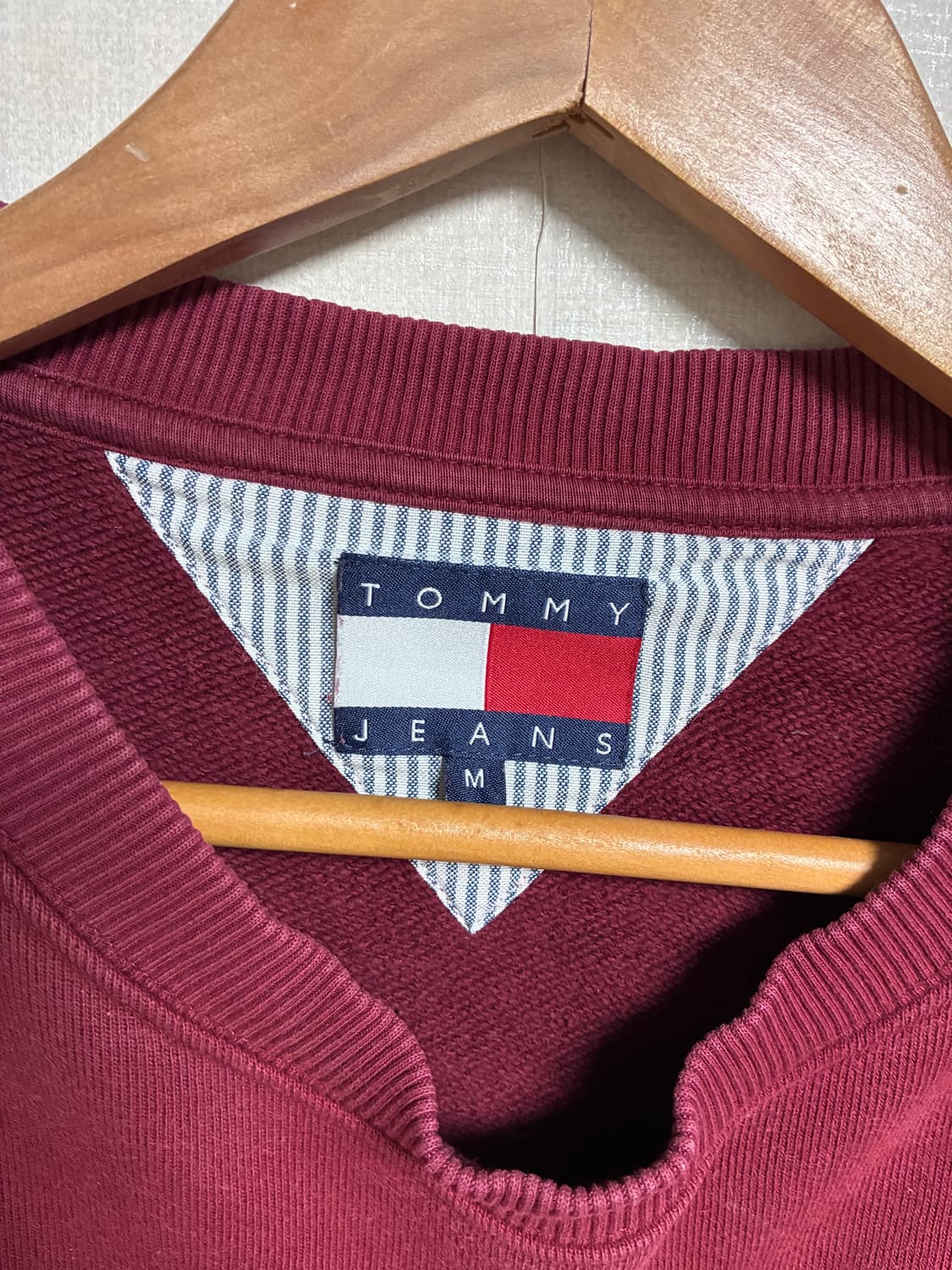 빈티지 타미힐피거 올드스쿨 맨투맨 빈티지레드 M 상품이미지3