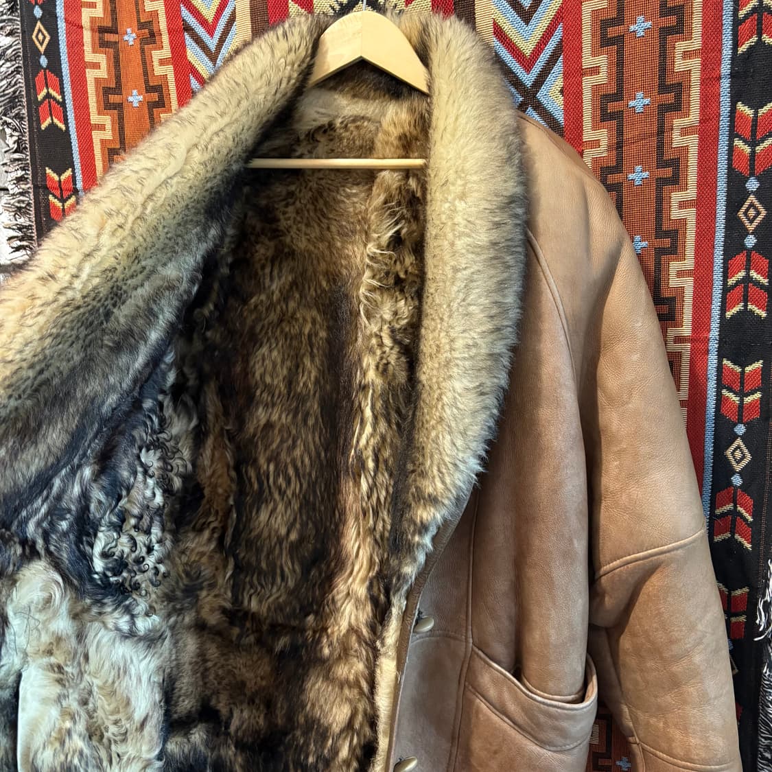 양가죽,양털100% 롱 무스탕 자켓 상품이미지3