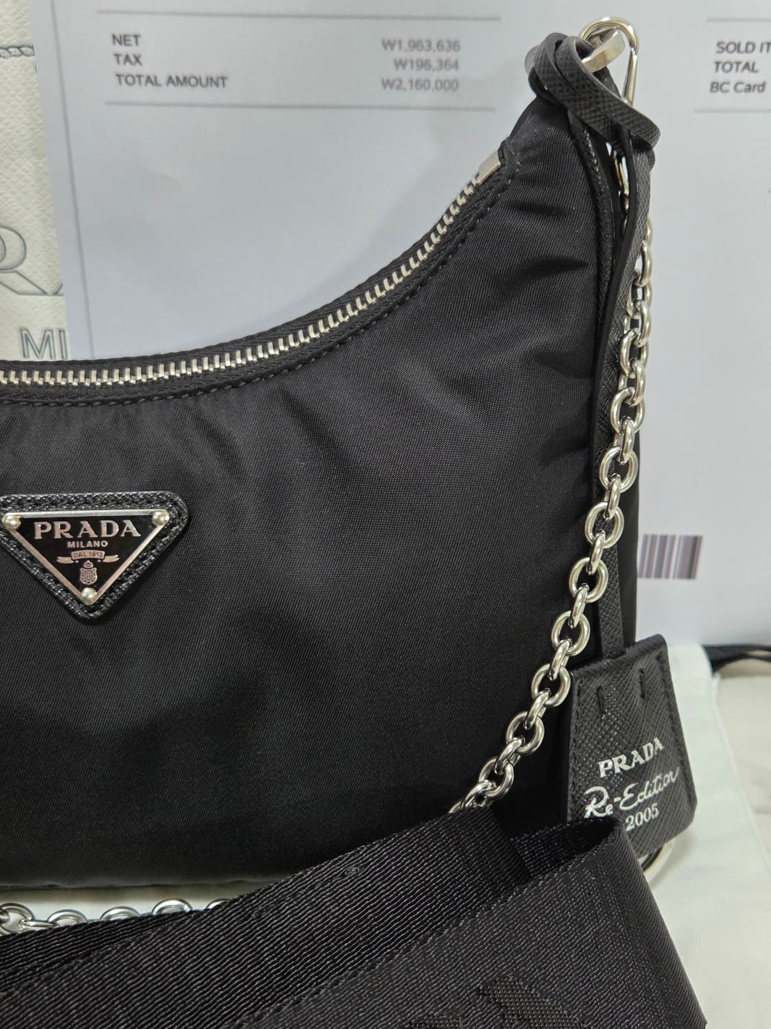[새상품급] 프라다 리에디션 테수토 은장 체인 호보백  상품이미지3