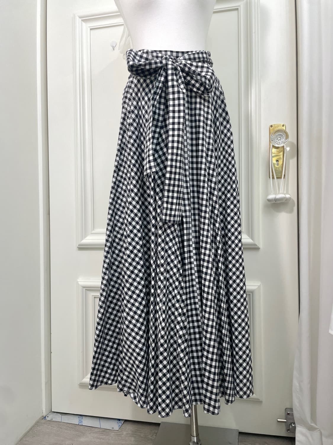 black gingham check bow point banding lo 상품이미지5